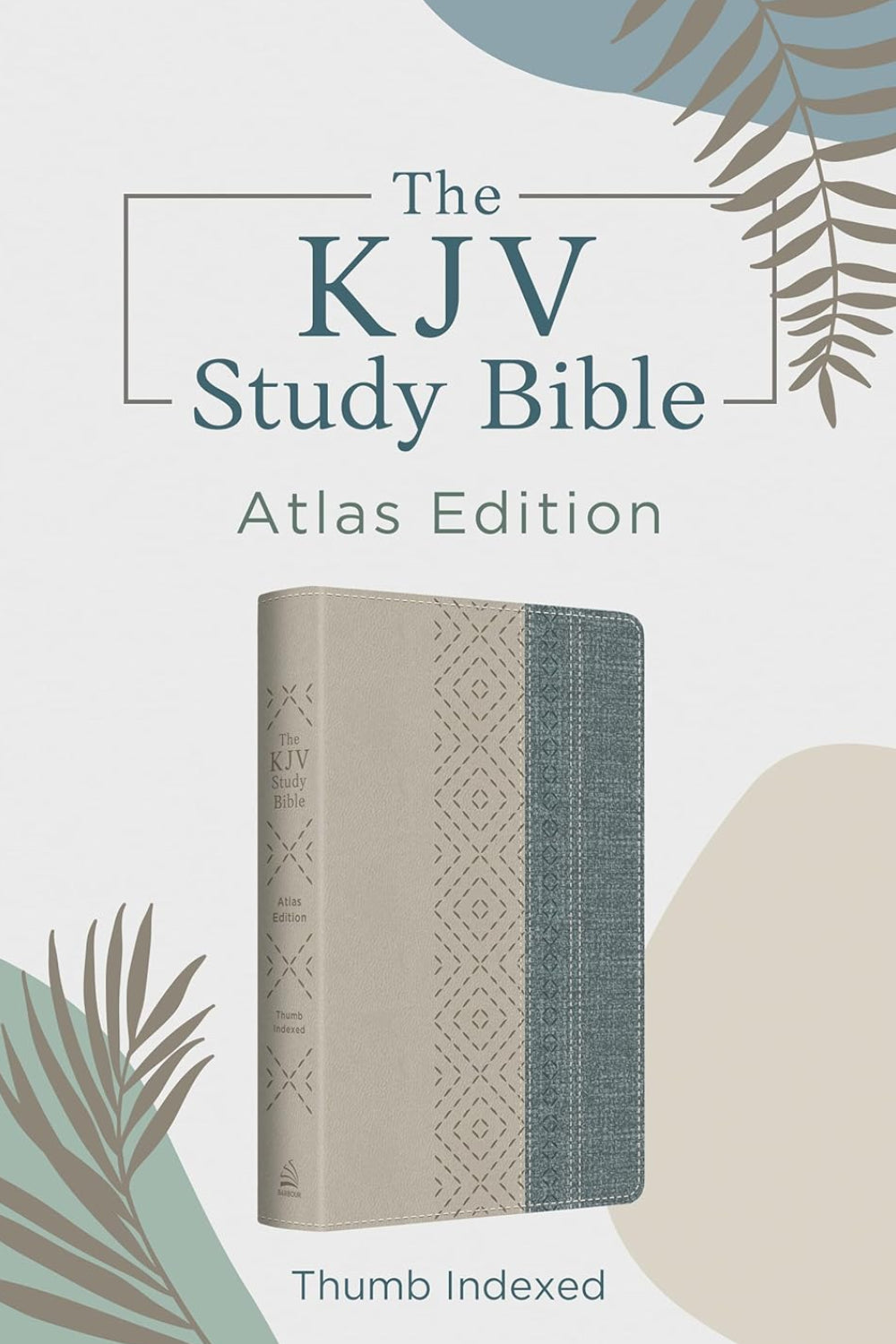 The KJV Study Bible: Atlas Edition, Thumb Indexed, Taupe & Denim Crosshatch