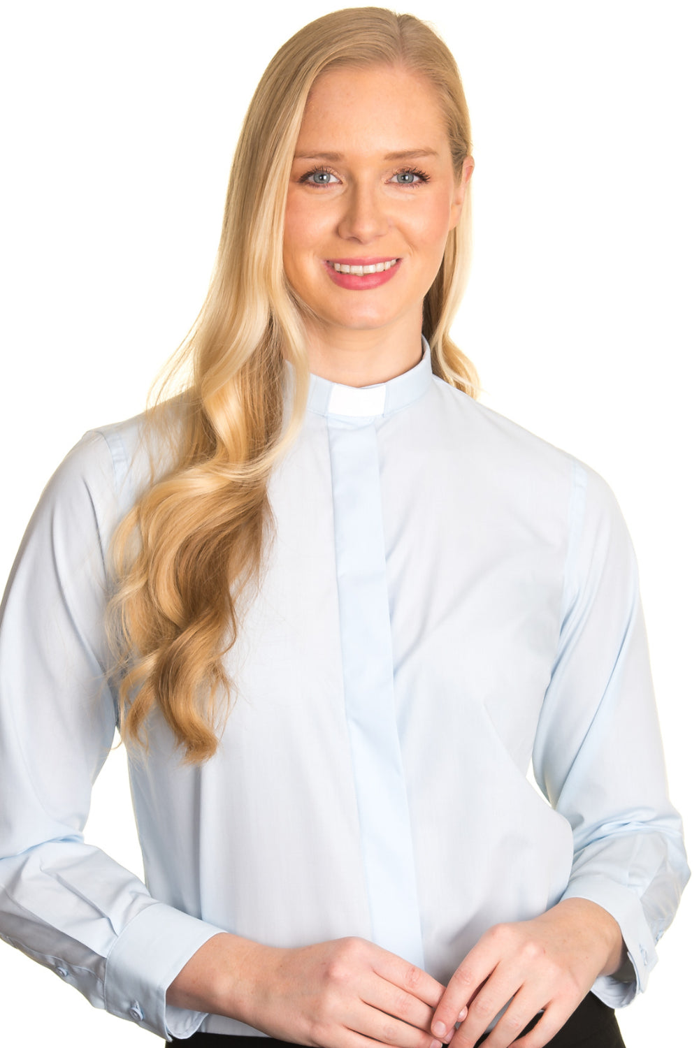 Women’s 1in tunnel collar long sleeve clerical shirt