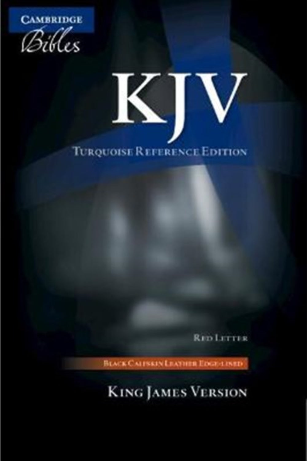 KJV Turquoise Reference Bible, Black Calfskin Leather
