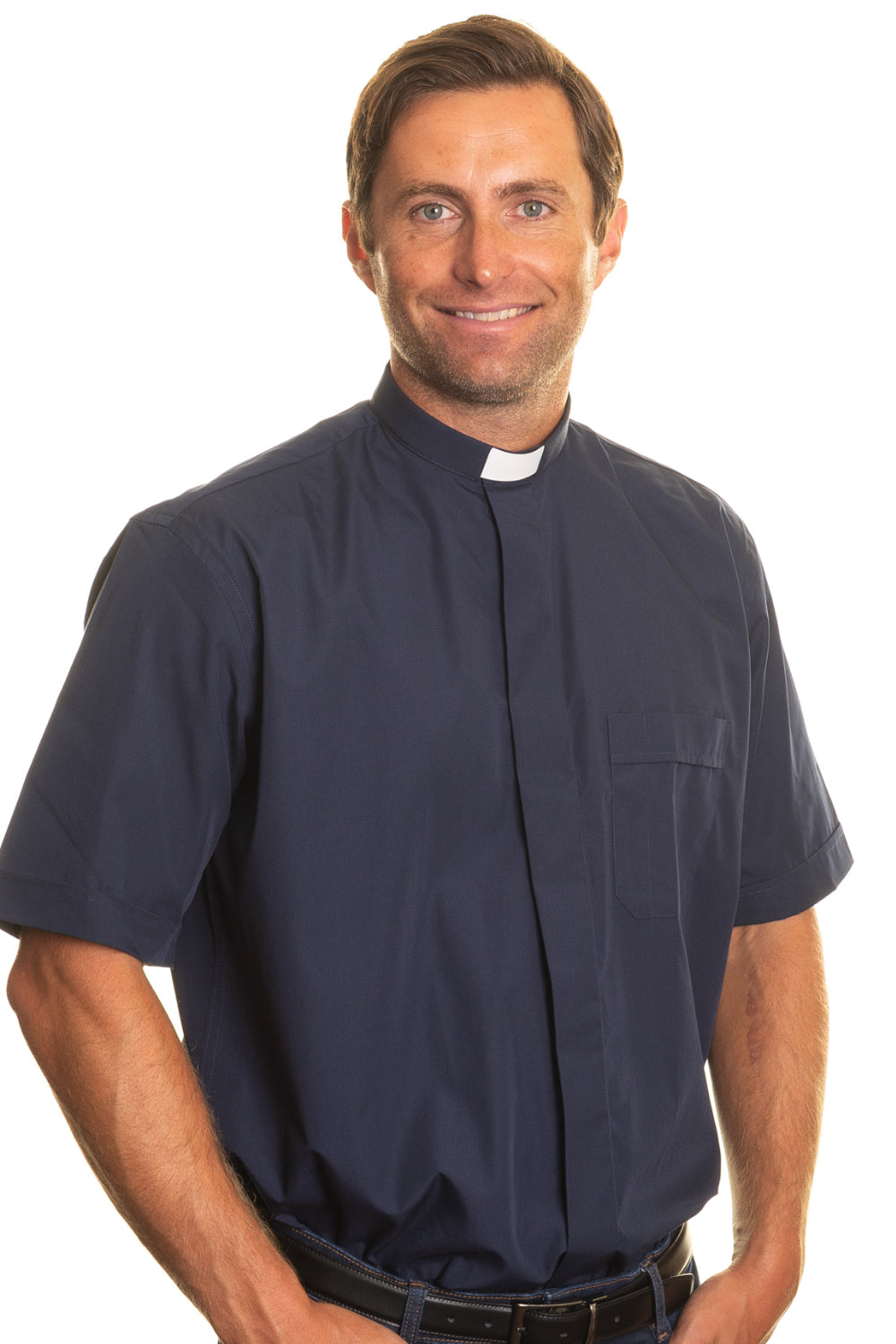 Men’s 1in tunnel collar short sleeve clerical shirt
