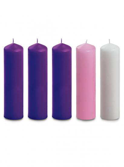 Advent Candles AC03P 3 Purple & 1 White, 1 White 8 x 2 Inch