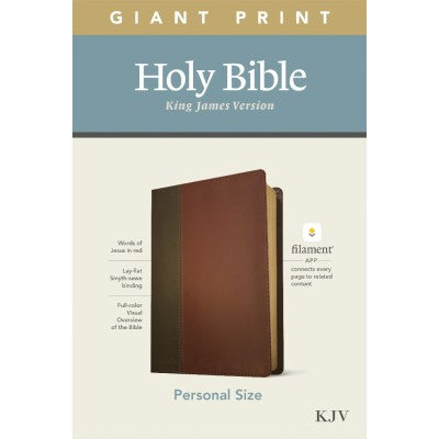 KJV Personal Size Giant Print Brown/Mahogany Leather Like