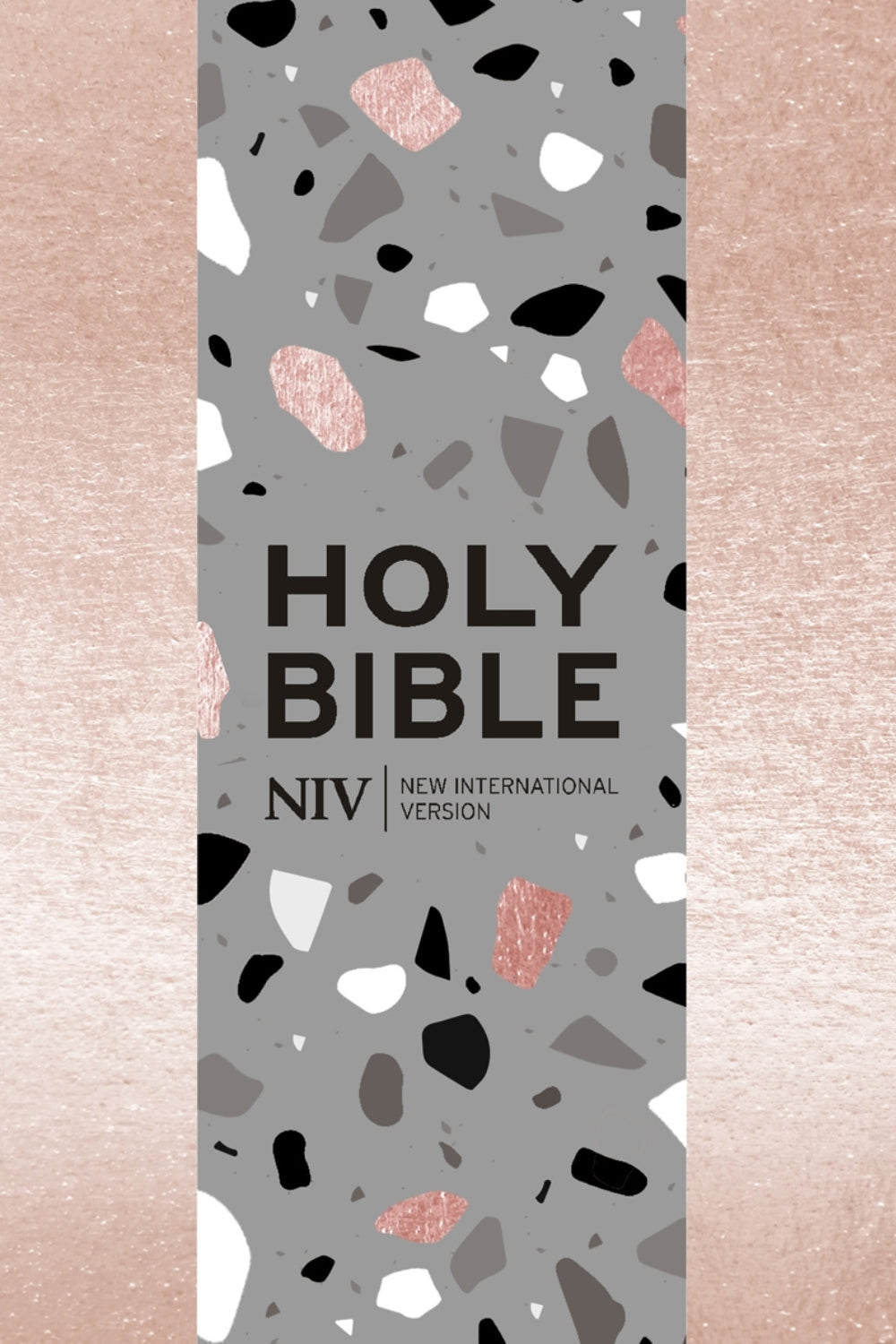 NIV Pocket Rose Gold Terrazzo Soft-tone Bible with Zip
