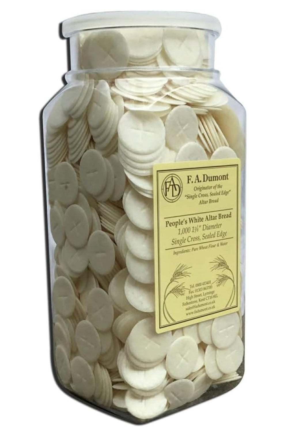 F.A. Dumont Altar Bread -1 1/8" Wholemeal - 1000/Container