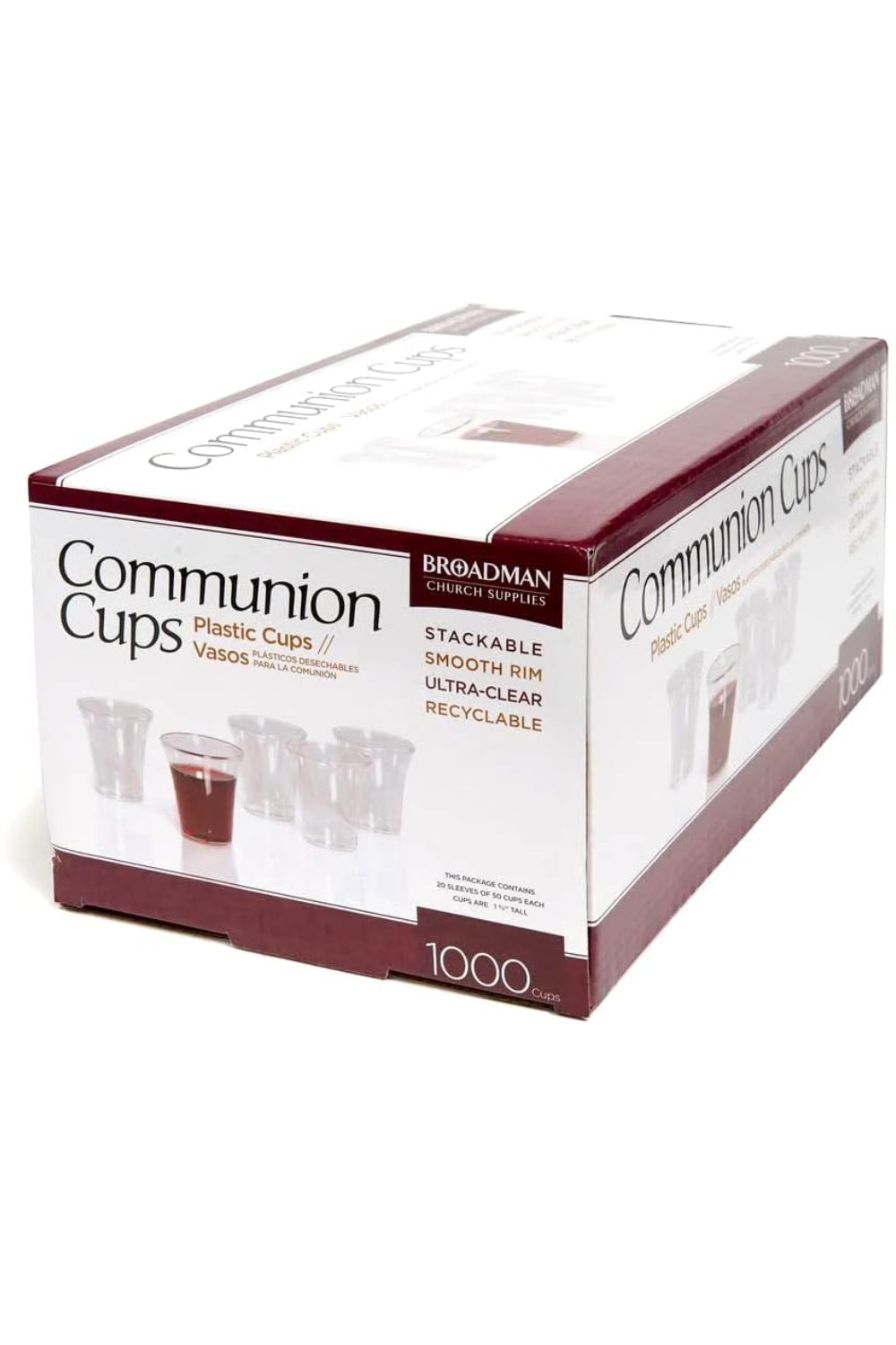 Plastic, Disposable, Recyclable Communion Cups, 1000 Count