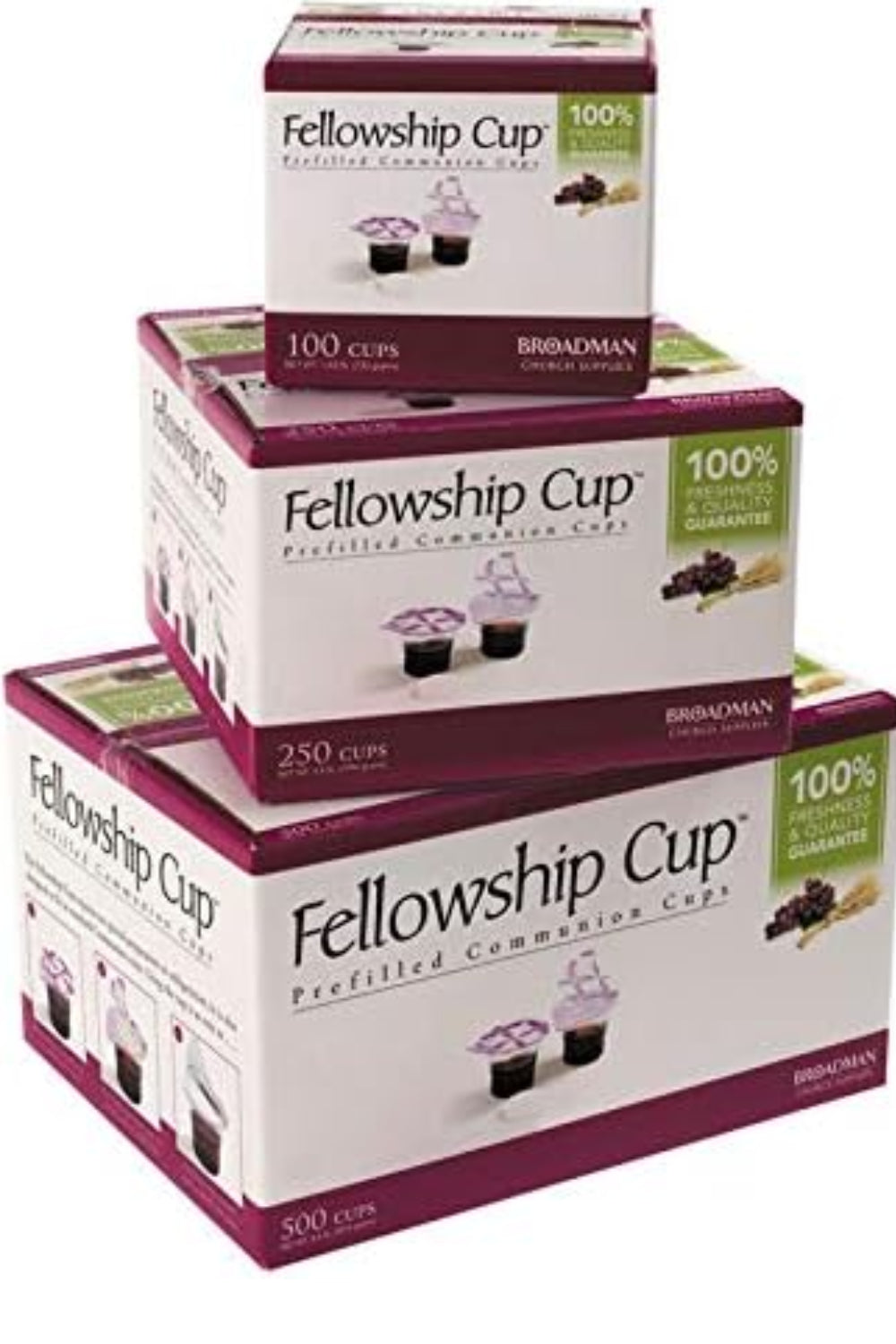 Fellowship Cup Box of 500 - Prefilled Communion Bread & Cup