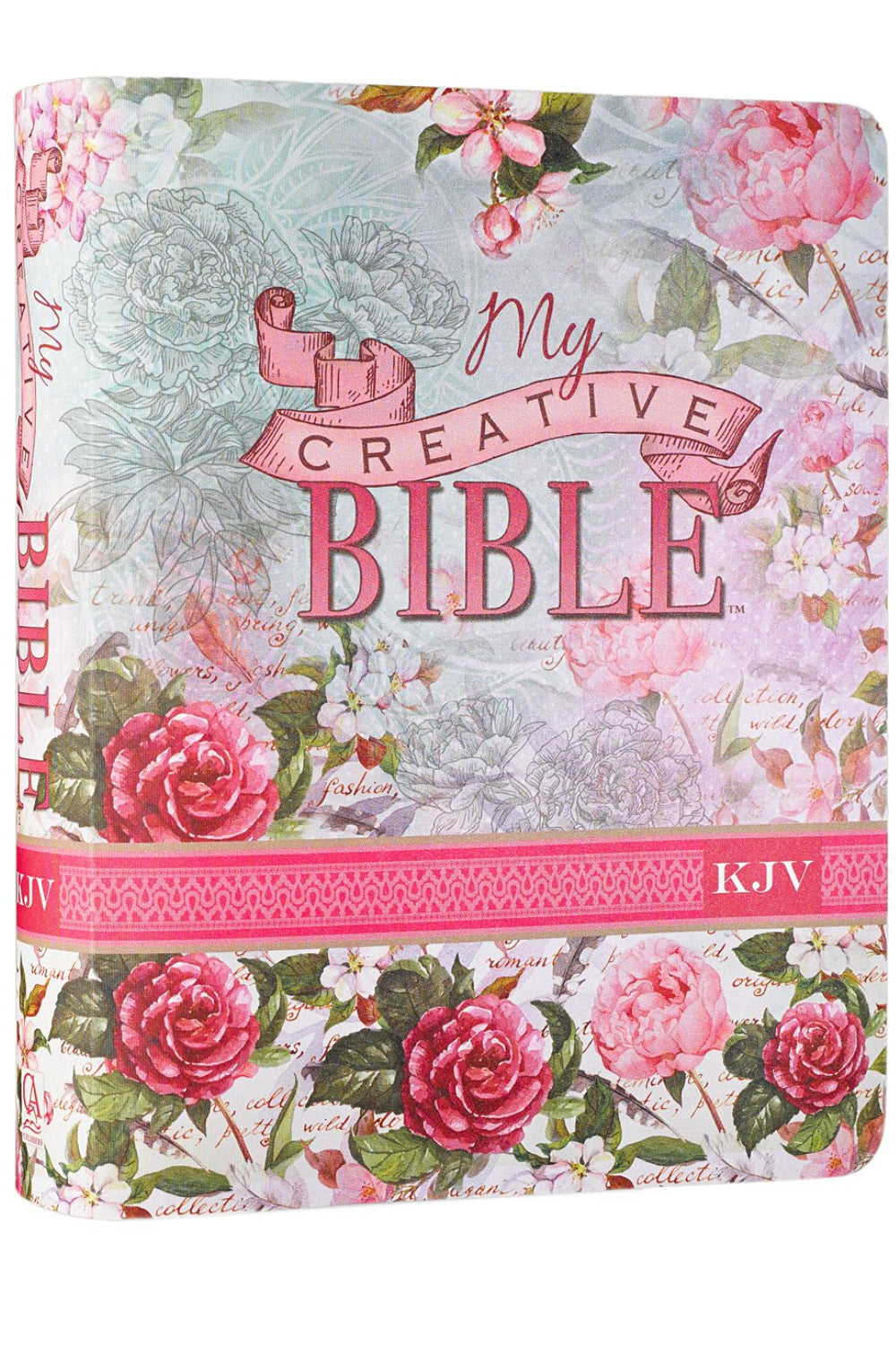 KJV Holy Bible, My Creative Bible, Faux Leather Flexcover - Ribbon Marker, King James Version, Pink Floral
