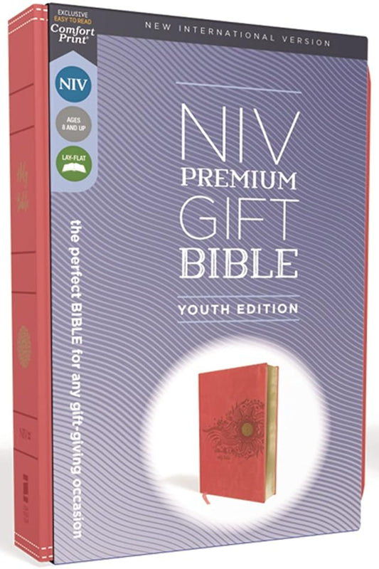NIV Premium Gift Bible Youth Edition, Coral, Red Letter Edition, Comfort Print