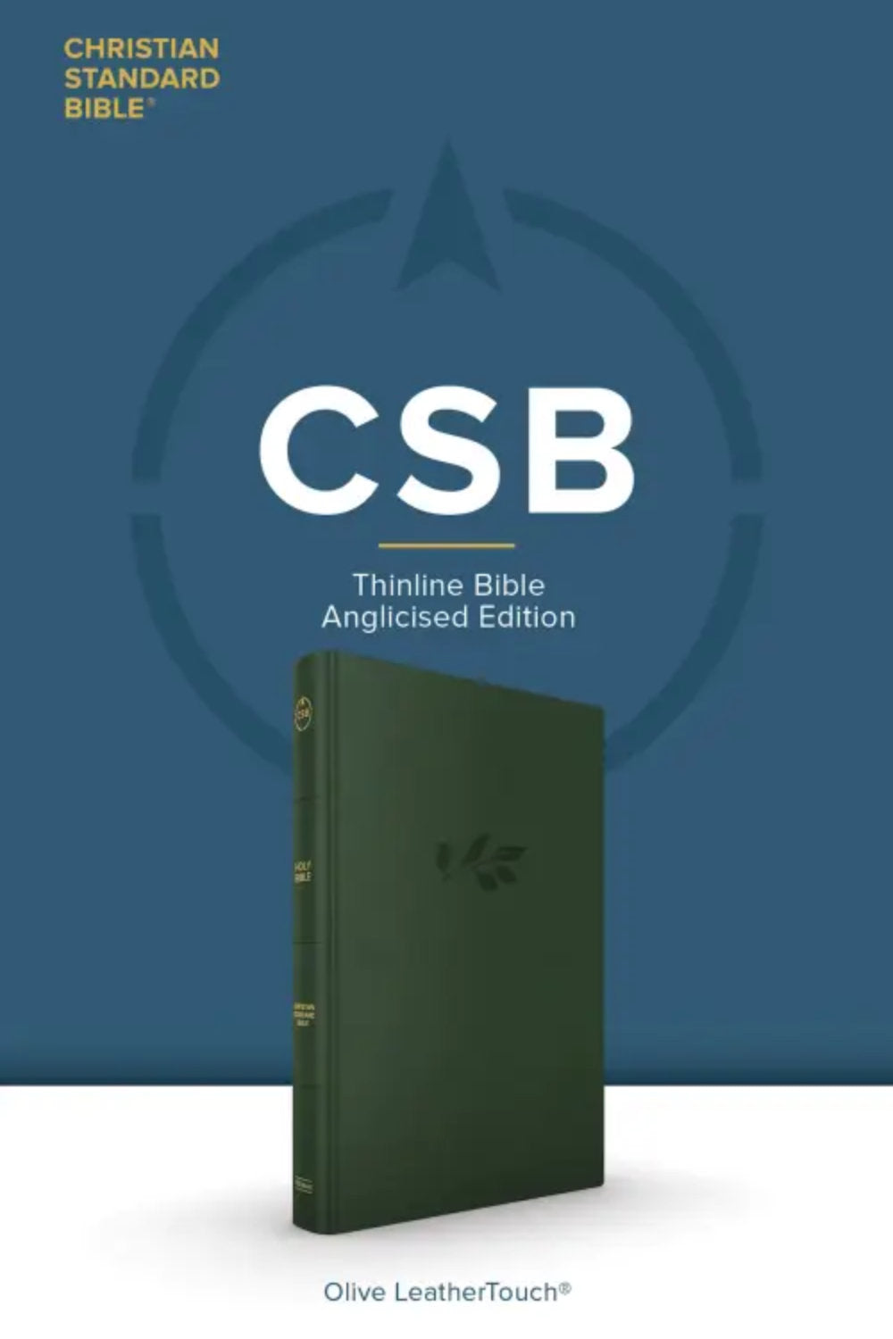 CSB Thinline Bible, Anglicised Edition, olive Leathertouch