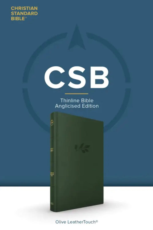 CSB Thinline Bible, Anglicised Edition, olive Leathertouch