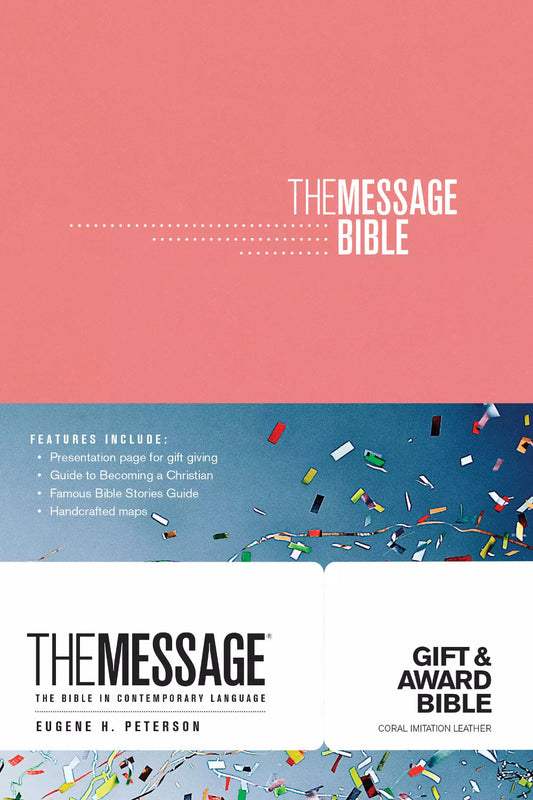 The Message Bible Gift & Award Textured Coral Paperback