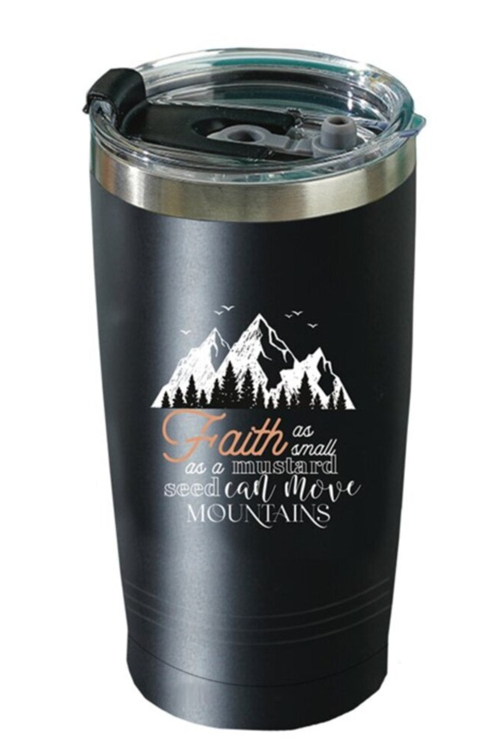 Mug Tumbler 600ml  Faith can move - Black 115  GEWB5465-OM