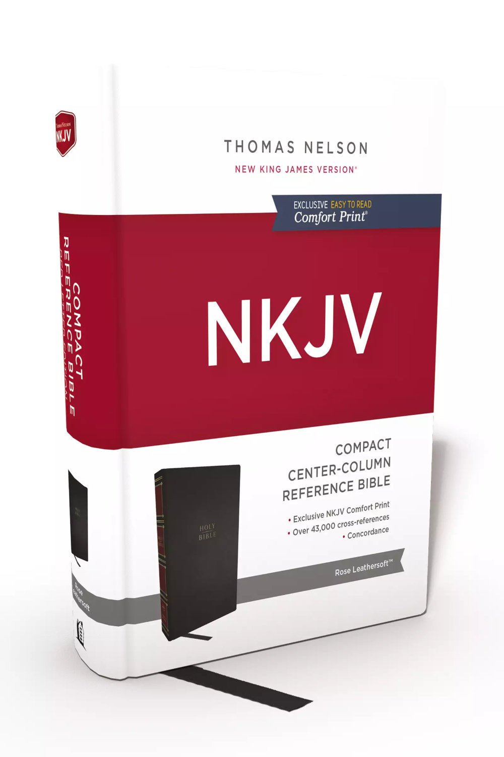 NKJV Compact Centre-Column Ref Bible Black Comfort Print Hardback