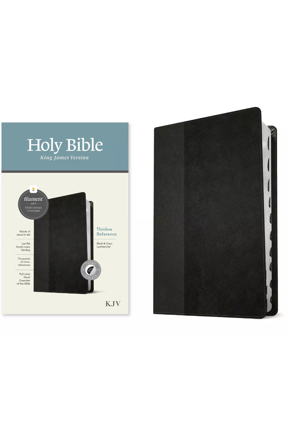 KJV Thinline Reference Black & Onyx LeatherLike Thumb Index