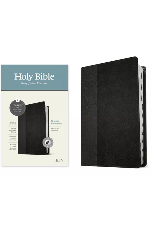 KJV Thinline Reference Black & Onyx LeatherLike Thumb Index