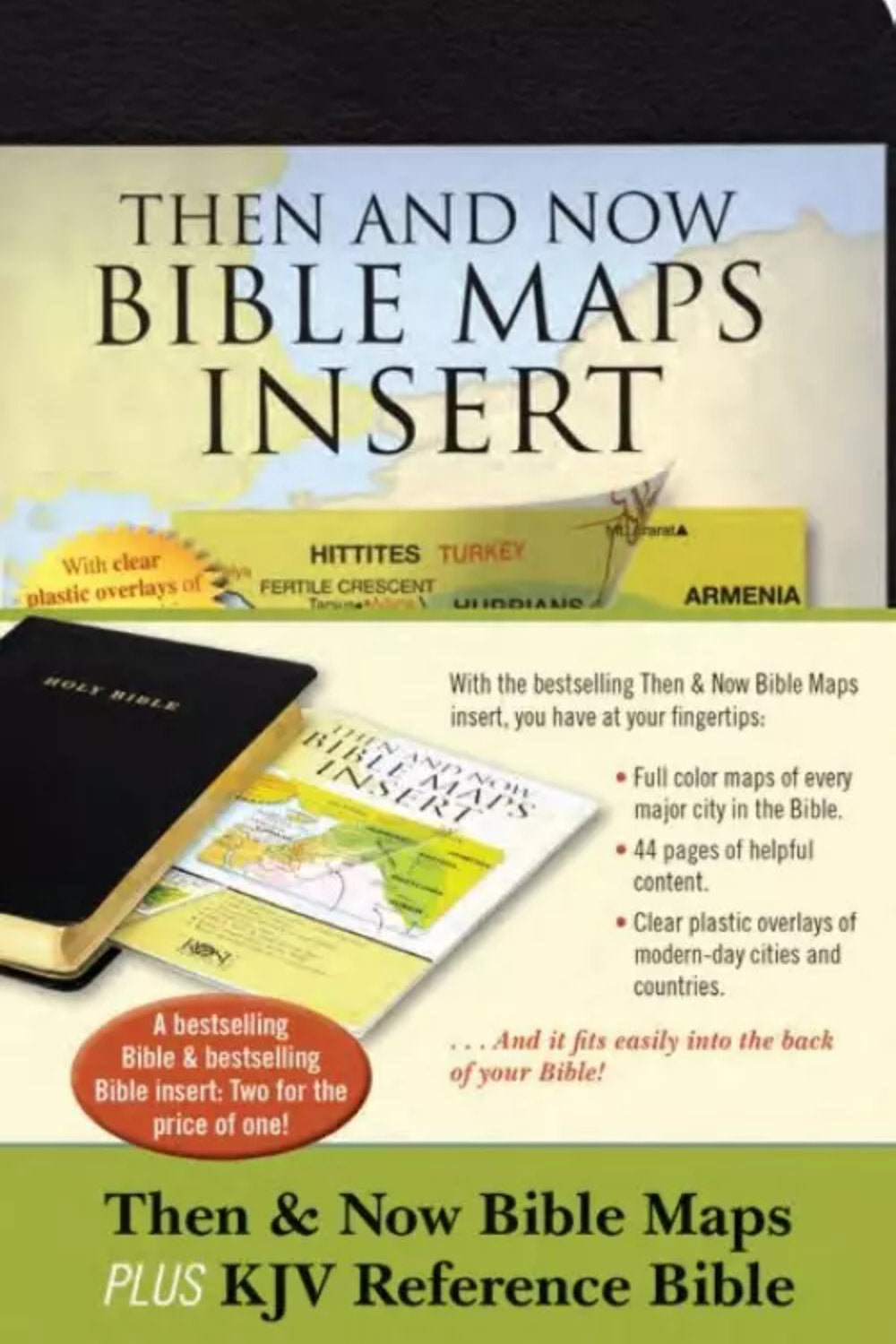Then & Now Bible Maps Insert with KJV Reference Bible Imitation Leather