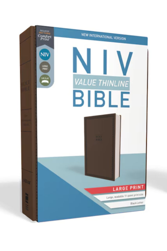 NIV Value Thinline Large Print Chocolate Leathersoft