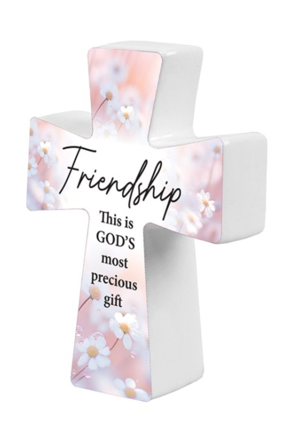 Glazed Porcelain Standing Cross -  Friendship  (107  12863)
