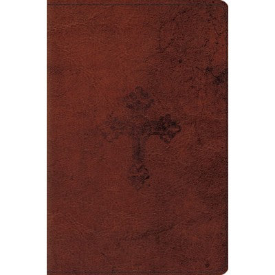 ESV Compact Tru-Tone Walnut Weathered Cross Design
