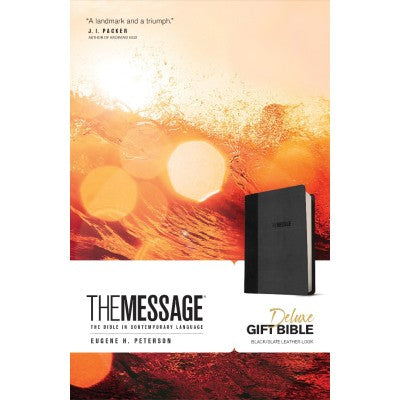 Message Deluxe Gift Bible - black leather-look