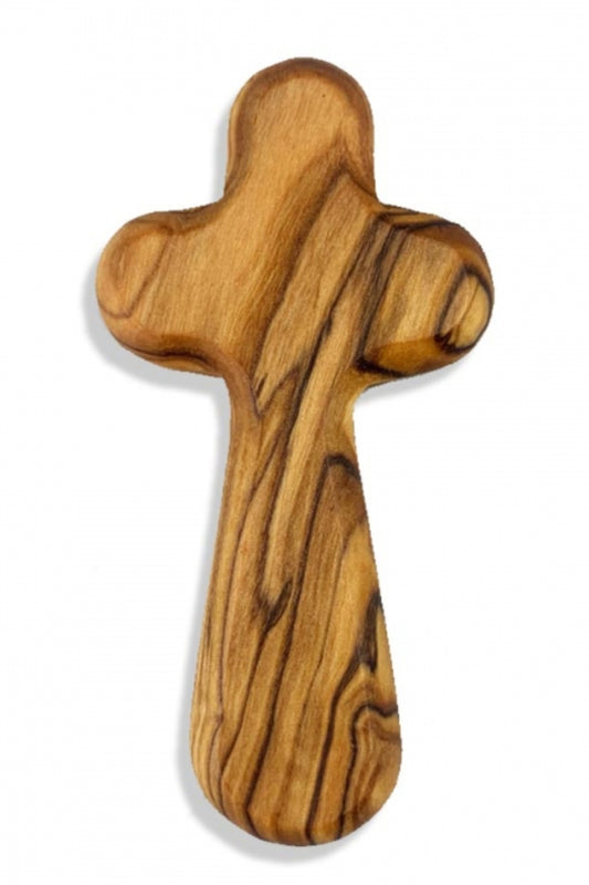 Olivewood Holding Cross Prayer Card Large