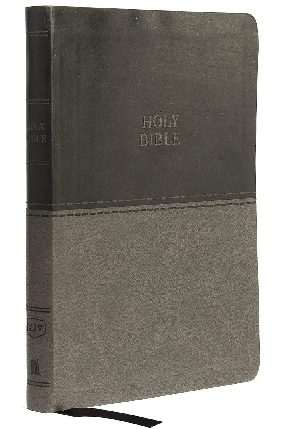 KJV Holy Bible: Value Large Print Thinline, Gray Leathersoft, Red Lett ...